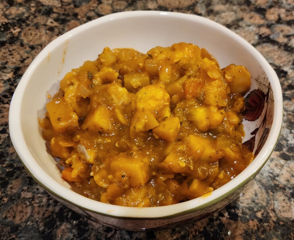root vegetable stew with dumplings