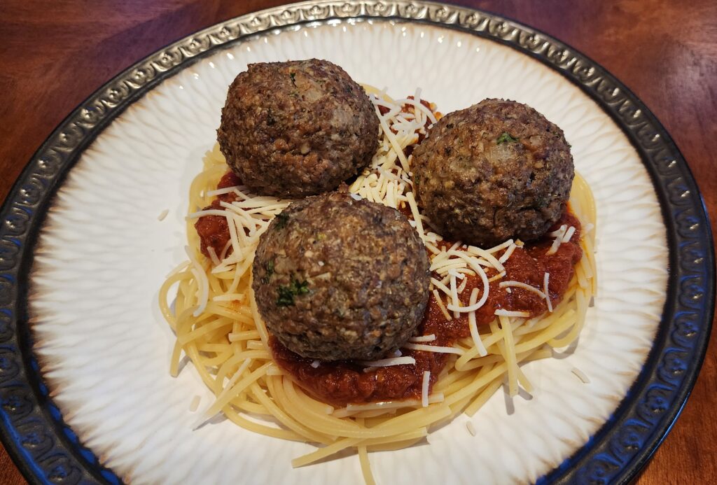 vegan spaghetti and meatballs
