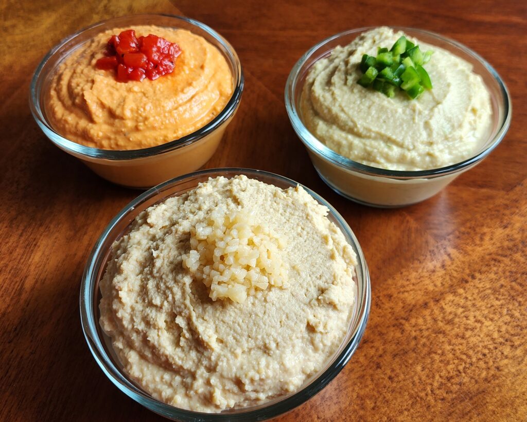 hummus vegan hummus roasted red bell pepper hummus jalapeno jalapeño hummus garlic hummus