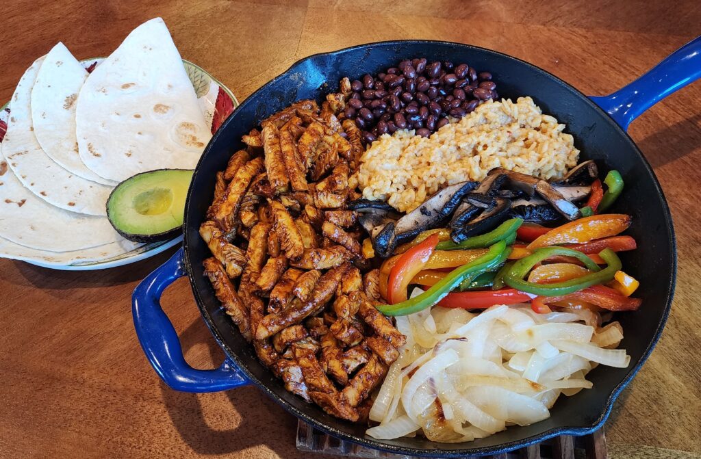 vegan chicken fajitas